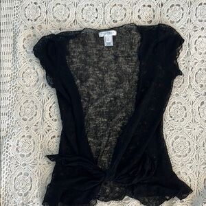 White House Black Market Sheer Black Top